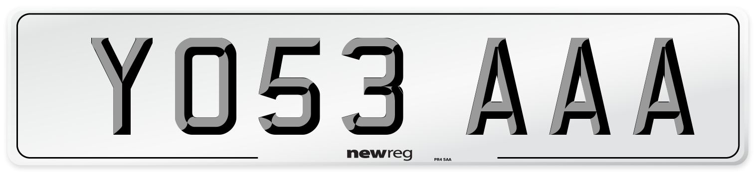 YO53 AAA Number Plate from New Reg